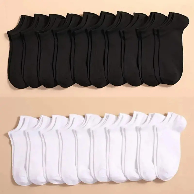 Ankle Sock Low Cut - 10 Paia di Calzini Invisibili Neri