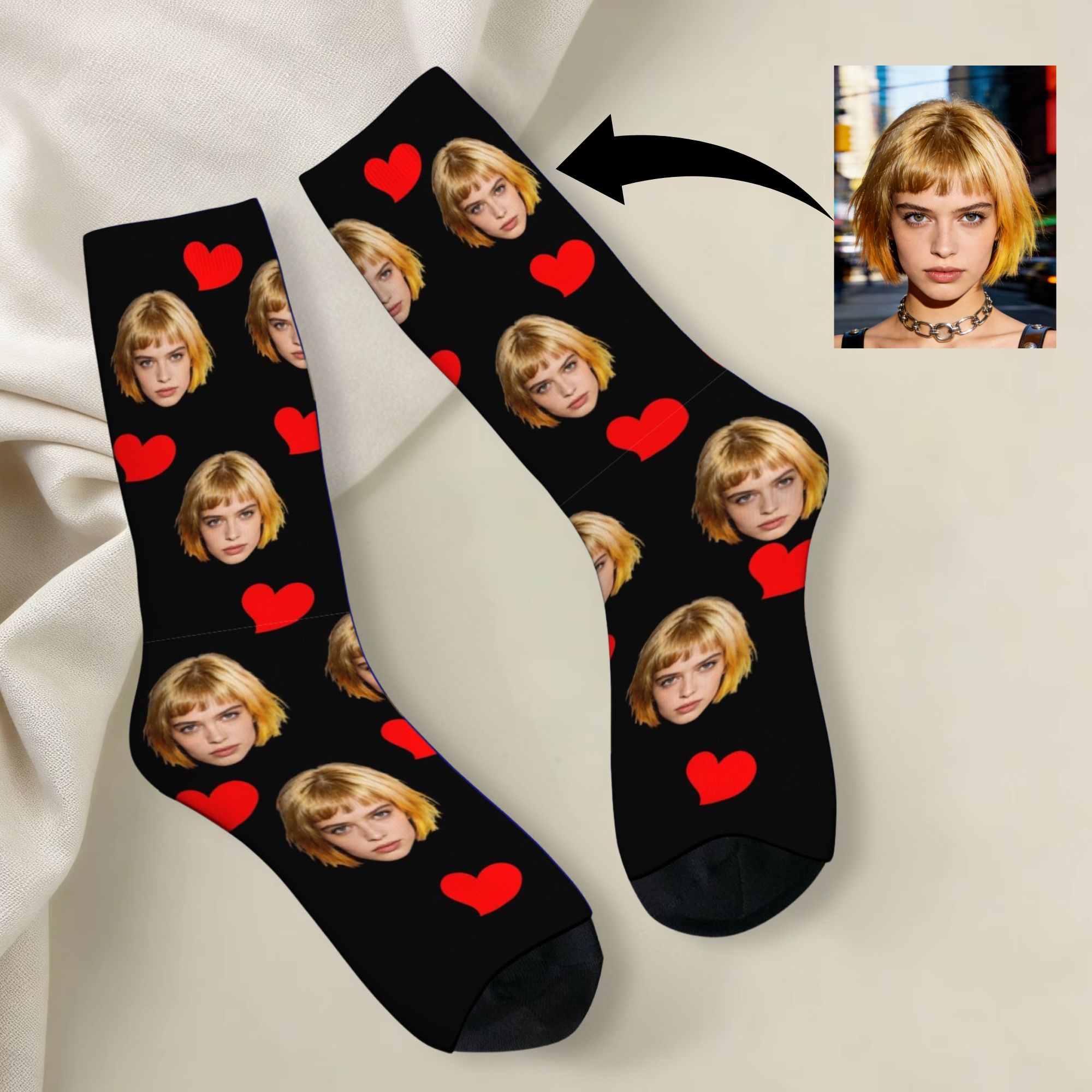 Dress Sock Men - Calzini Personalizzati con Avatar Facciale, Traspiranti,
